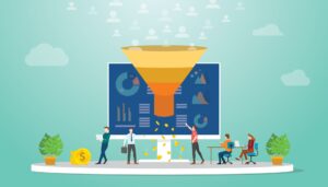 alt="conceito de estratégia de marketing para leads qualificados.">